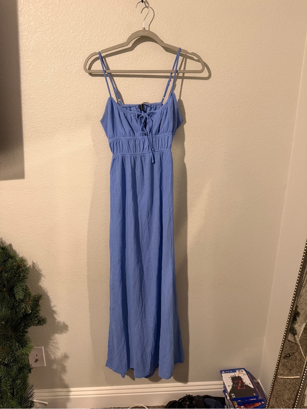 Divided Lavender-Blue Spaghetti-Strap Maxi Dress